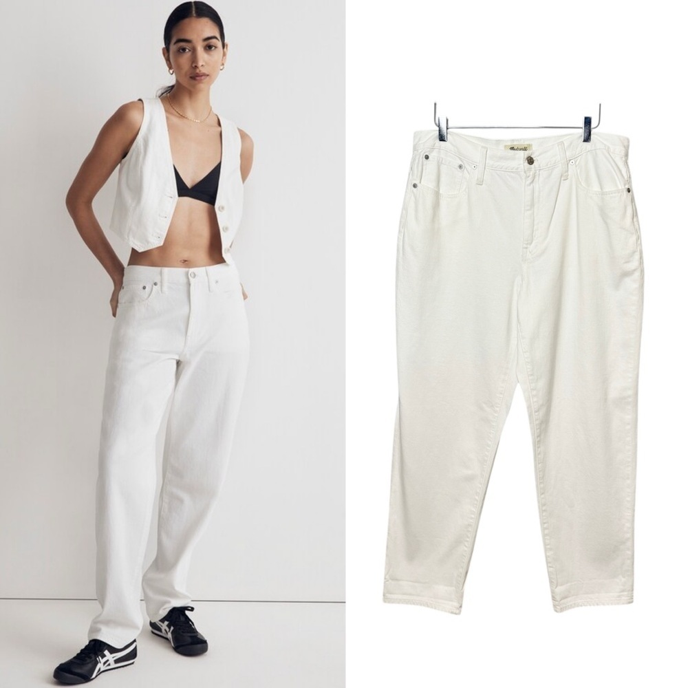 Madewell Ivory White The Slouchy Women’s Relaxed Boyfriend Jeans Sz 31
